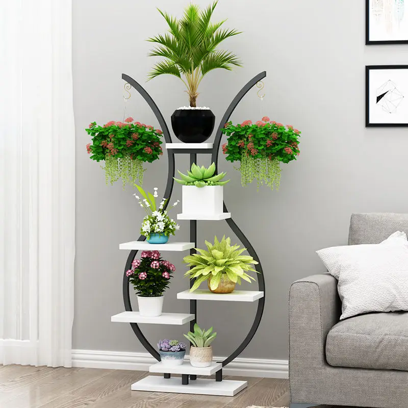 Wholesales Flower Stand Living Room Floor Wrought Iron Multi-Layer Rack Home Flower Plant Display Rack Stand