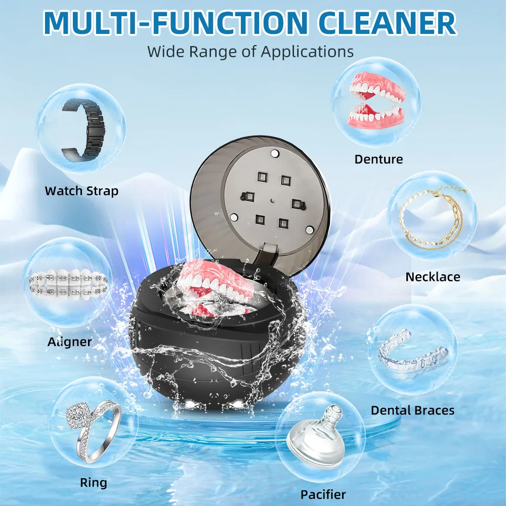 2024 High Quality Aligner Retainer Mouth Guard Dental False Jewelry Teeth Household Ultrasonic Denture Cleaners