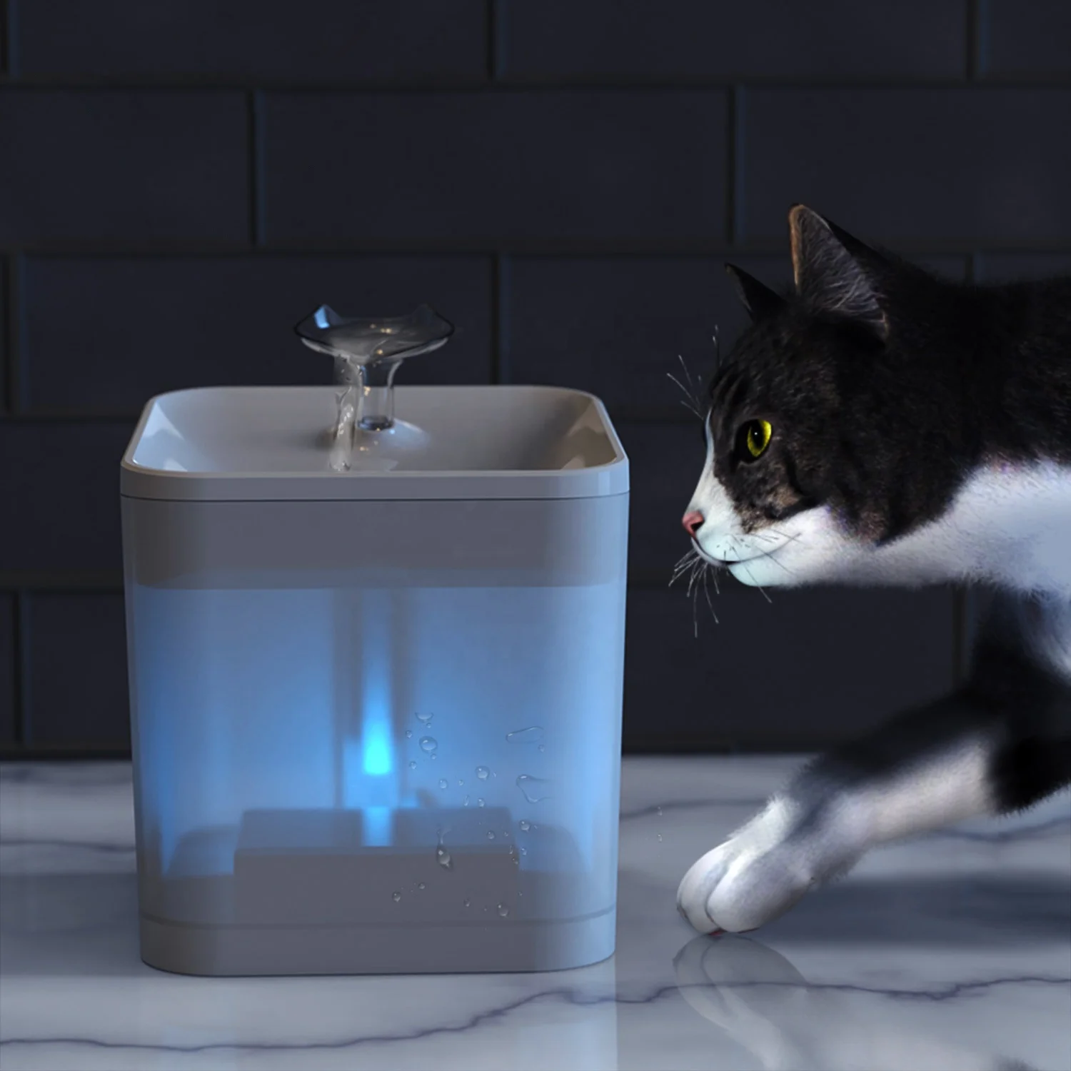 2.2L  Pet Water Fountain Dispenser Automatic Drinking fountain with LED Light