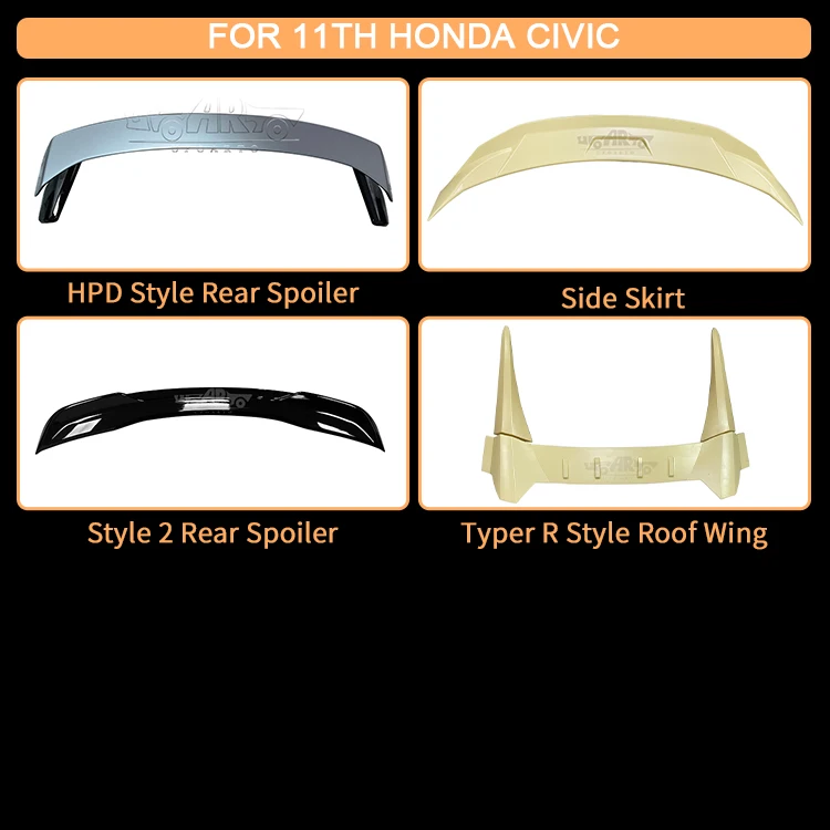 2023 New Released Auto Accessories ABS Carbon Fiber Type R Style Rear Trunk Spoiler Wing For Honda Civic Hatchback 11th Gen 2022