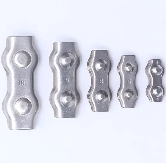 Wholesale 304 Stainless Steel Wire Rope Double Chuck Fastening Clip Wire Rope Clip Clamp