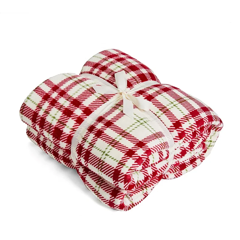 2022 Wholesale 100%polyester  Pattern Portable Warm Soft Comfortable Double layer Thickened Sherpa Fabric Blanket