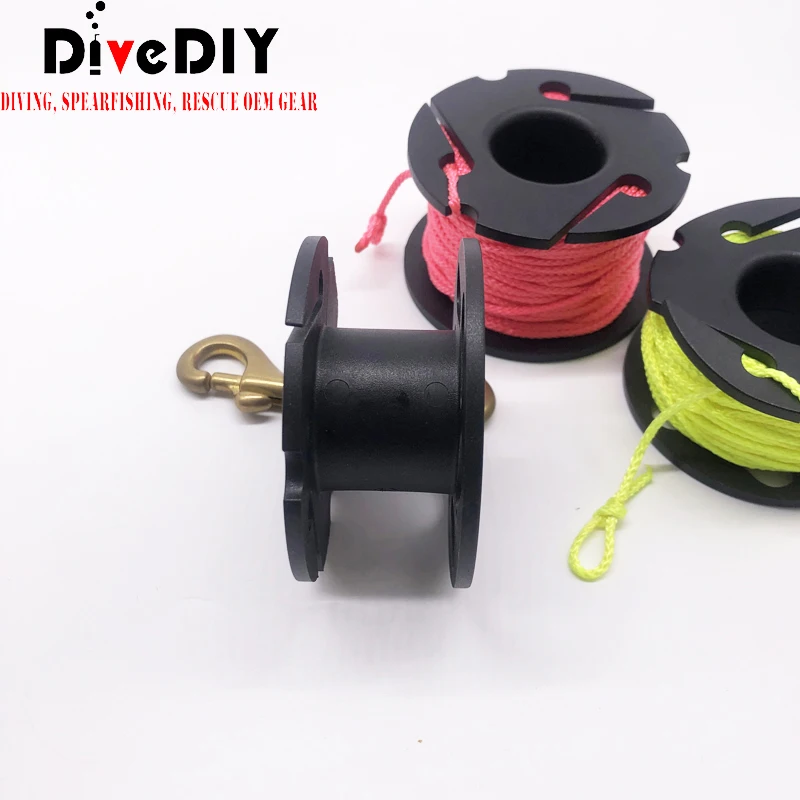 30M LIne Light Weight Plastic Finger Spool with Brass double ended bolt snap