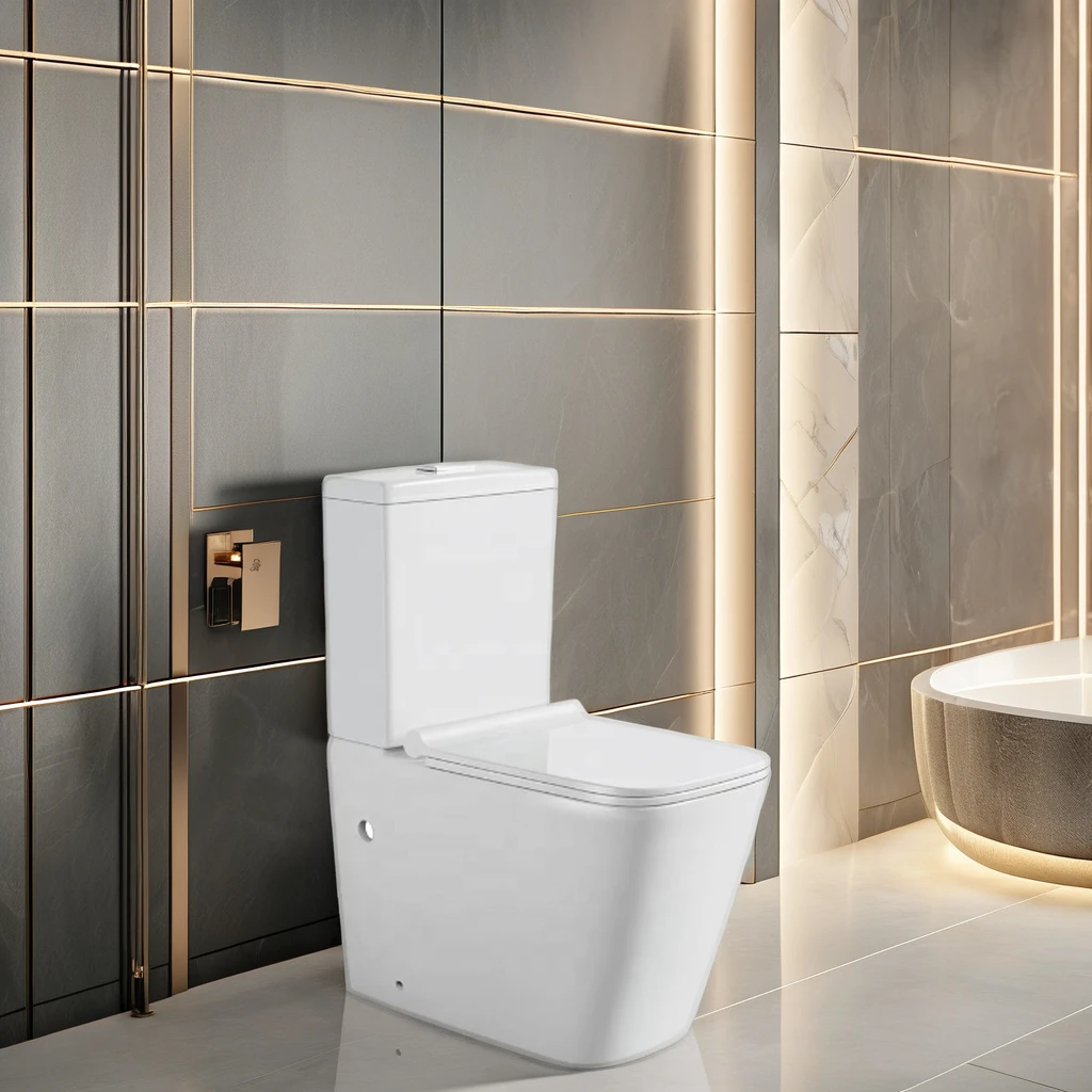 Supermarket Restroom Ceramic Flush Two-piece Toilet Hotel Bathroom Split Flush Toilet Bathroom Easy To Clean The Split Toilet