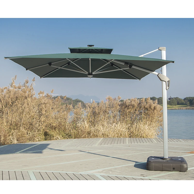 Glamping modern commercial luxury hotel outdoor umbrella garden parasol patio umbrellas windproof outdoor parasol with led light