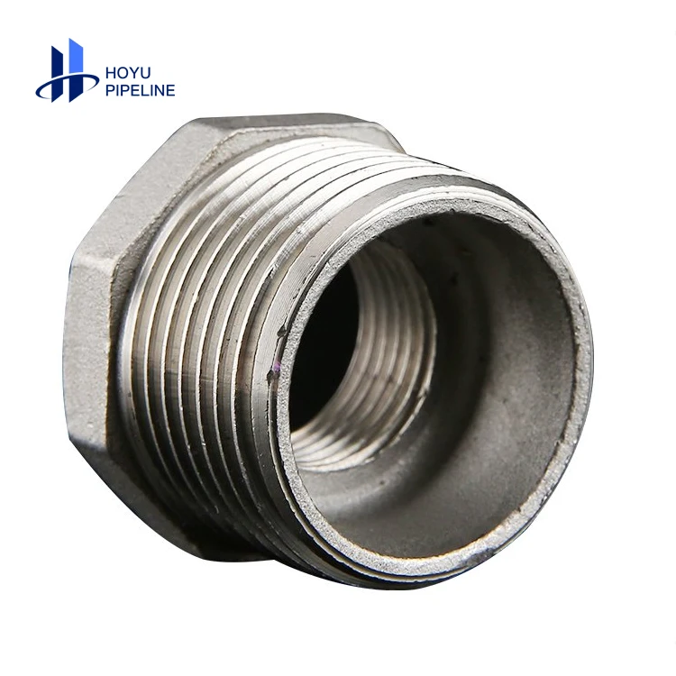3/4  NPT Stainless Steel 304 316 Pipe Fittings Male To Female Reducer Hex Threaded Bushing  hexagonal nipple
