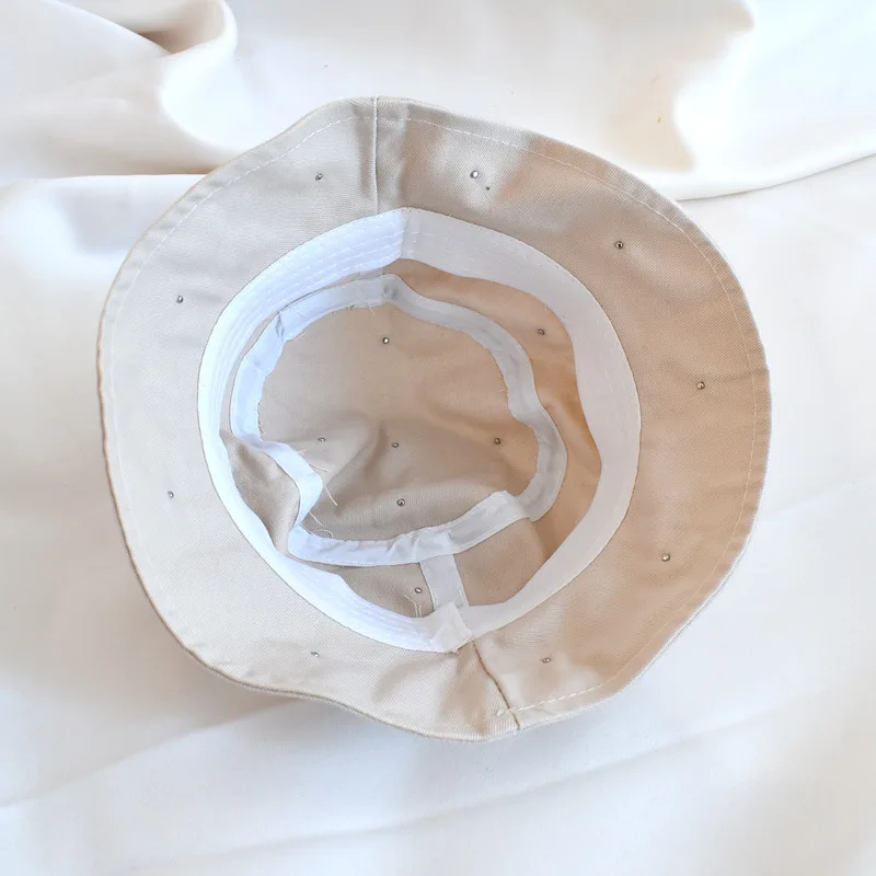 Amazon Bestsellers 2022 Trendy Hip Hop Style Bucket Hat Kids Visor Hat with Custom Logo with Rhinestones and Rivets