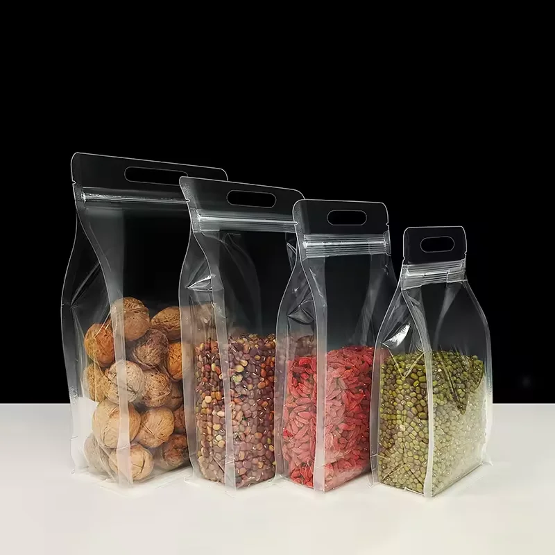 Transparent with Handle Zip Lsnack Pouchckaging Plastic Gravure Printing Food Candy Packaging Candy Bag Security Vacuum Bag