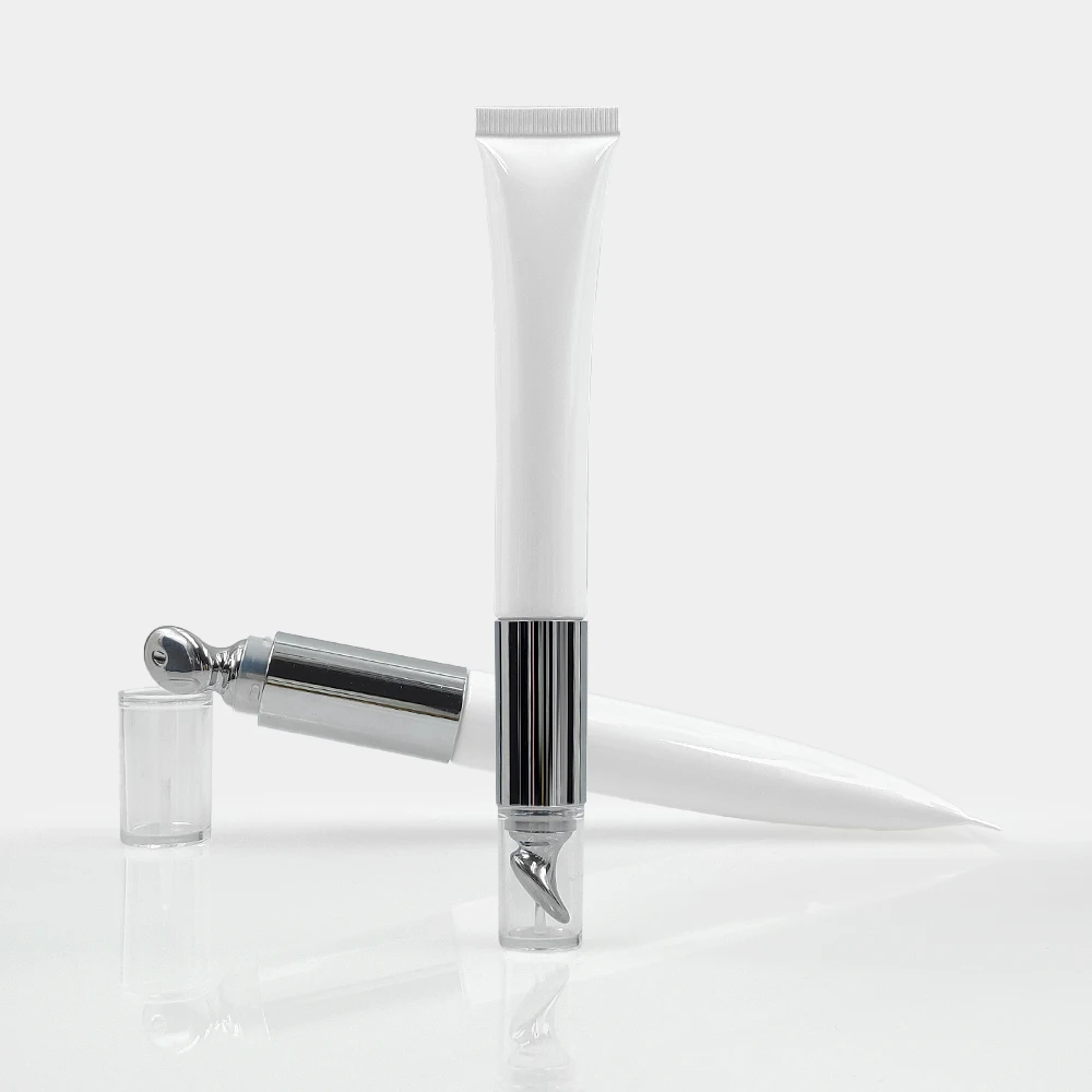 D19mm soft white squeeze packaging tubes with zinc alloy  for eye cream plastic cosmetic tube