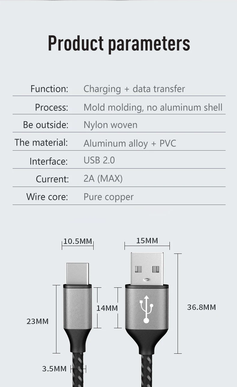 Wholesale 2.4A 3ft 1M Nylon Braid colored micro usb serial cable Type C Cable Android Cable for Huawei Samsung fast charger
