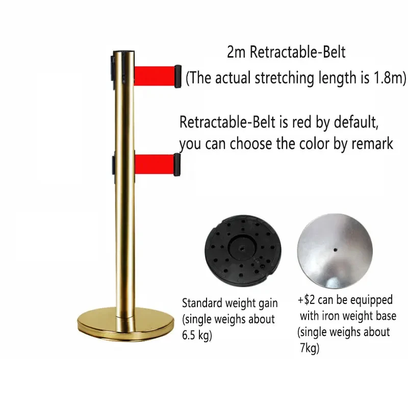 Factory Direct Sales Wholesale Classic Crowd Control 2 double-layer Paint Column Railing Rope Queue Pole Barriers for Parking