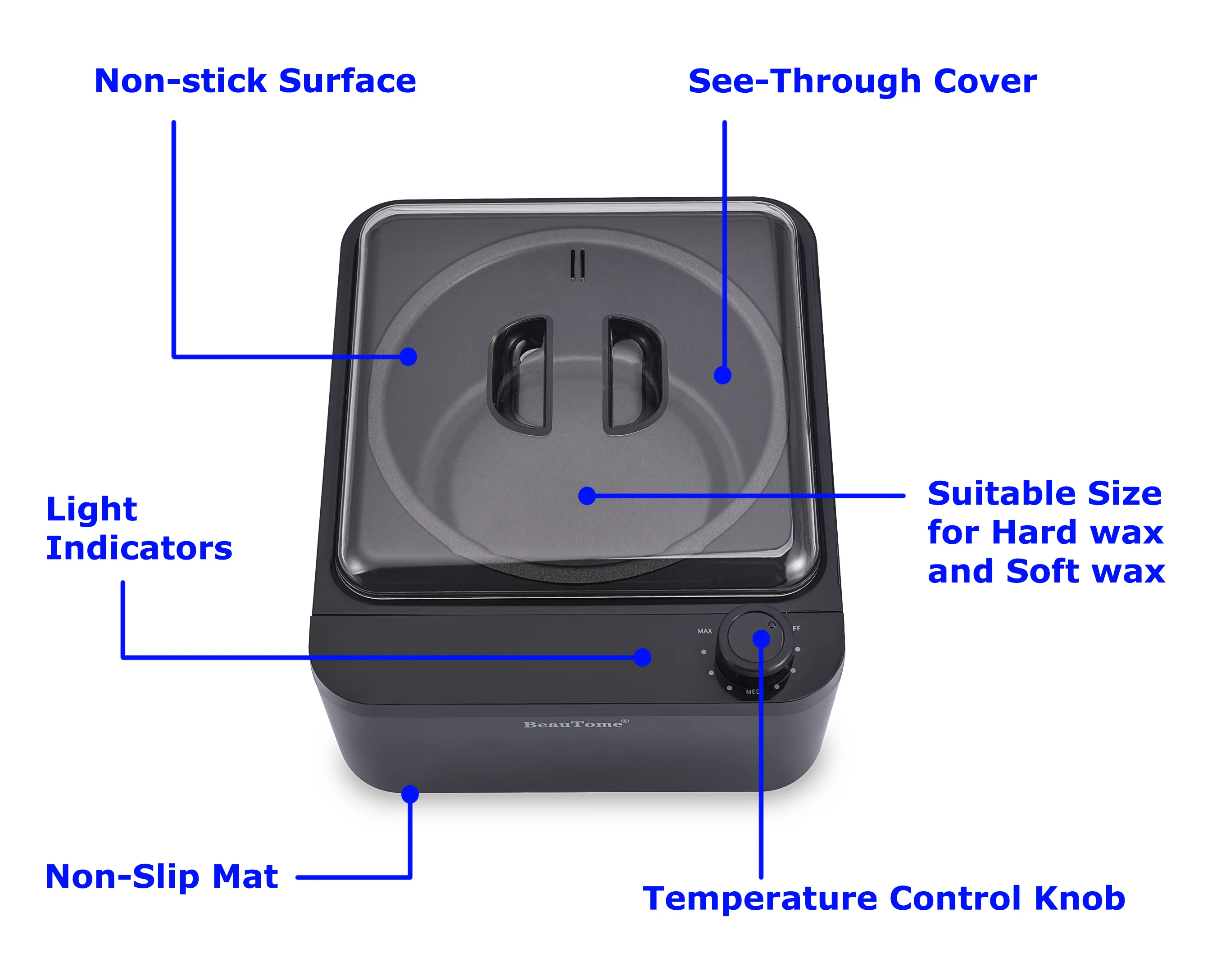 Best selling BeauTome 500cc premium hot hard wax pot warmer wax heater hair removal machine