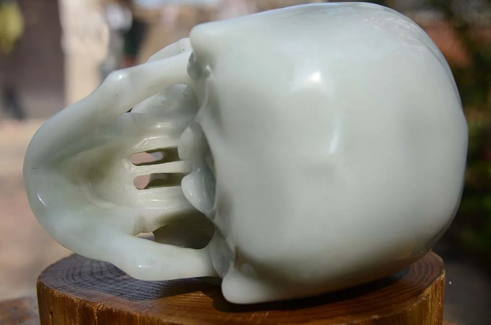 EUDEMON New products High Quality Natural crystals Skulls Carved Mexico agate with Amethyst Skulls for fengshui