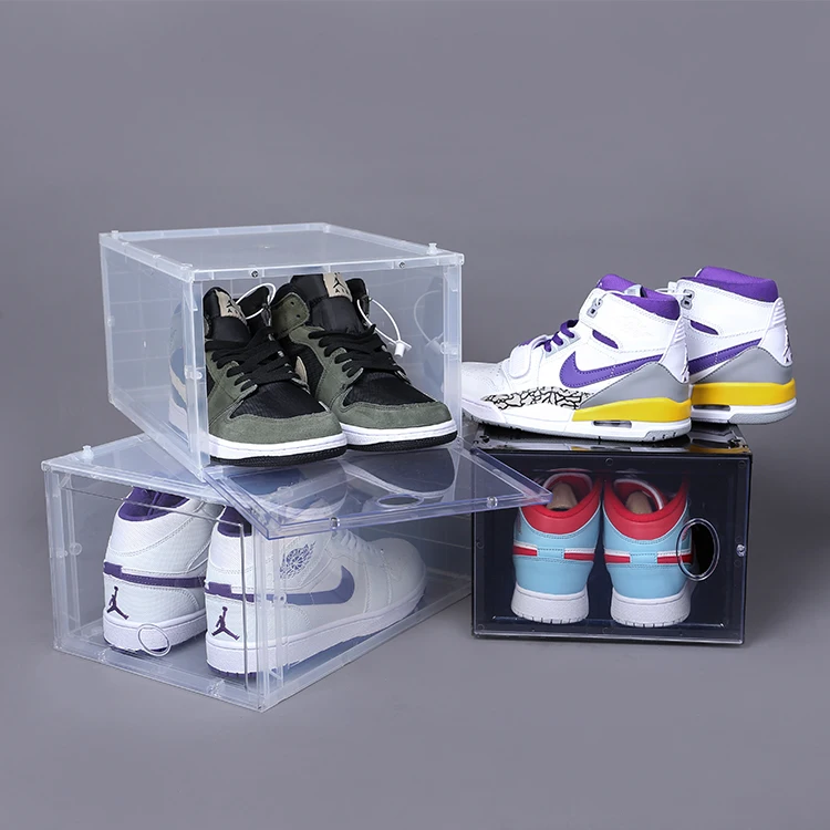 tl5689 Plastic stacking organizer bins clear  magnetic box air