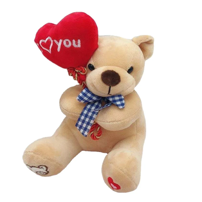 Newest Custom toys Valentine Bear Doll Valentine Gift I Love You Balloon Bear Stuffed Animals Plush Teddy Bear toy