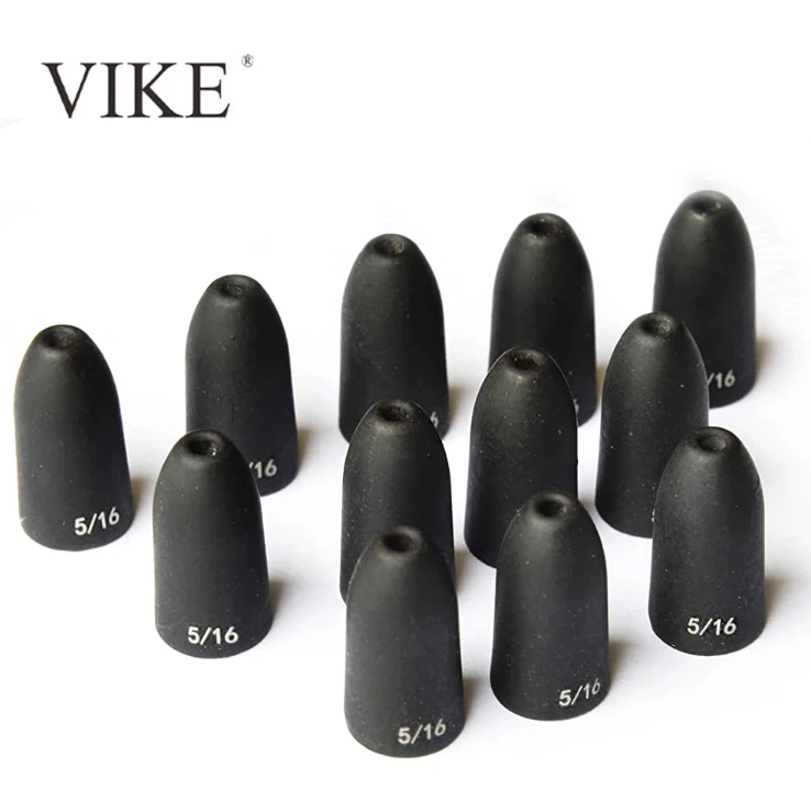 High Quality Black Tungsten Bullet Worm Weight Flipping Weight Fishing Sinker Lure Fishing Accessory