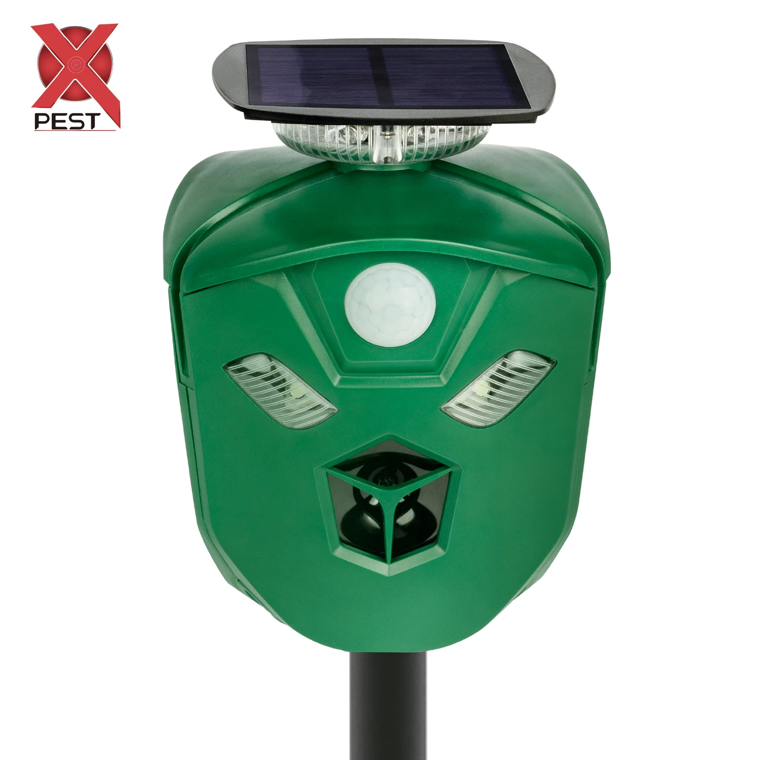 X-Pest AR16 360 Outdoor Deterrent Flashing LED Light and Alarm Sound  Ultrasonic Deer/Cat/Monkey/Wild Pig/Bird Repeller