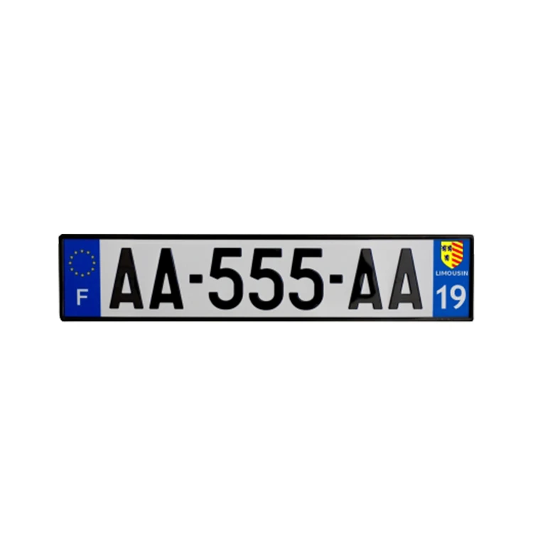
EU Black Border Blank Double Layer serial license number plate 
