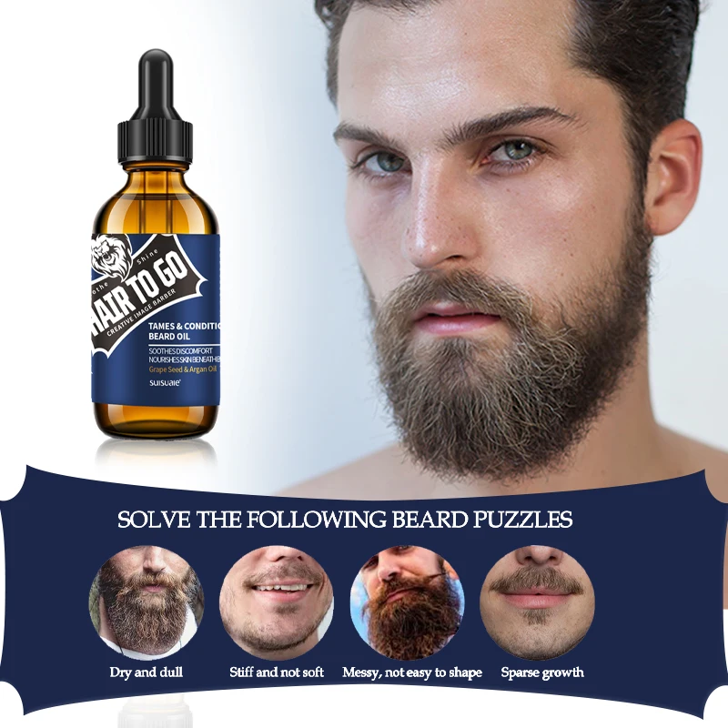 Собственная Марка 50 MOQ индивидуальный лучший уход за бородой мужское органическое масло жожоба Beardoil в комплекте способствует росту бороды масло