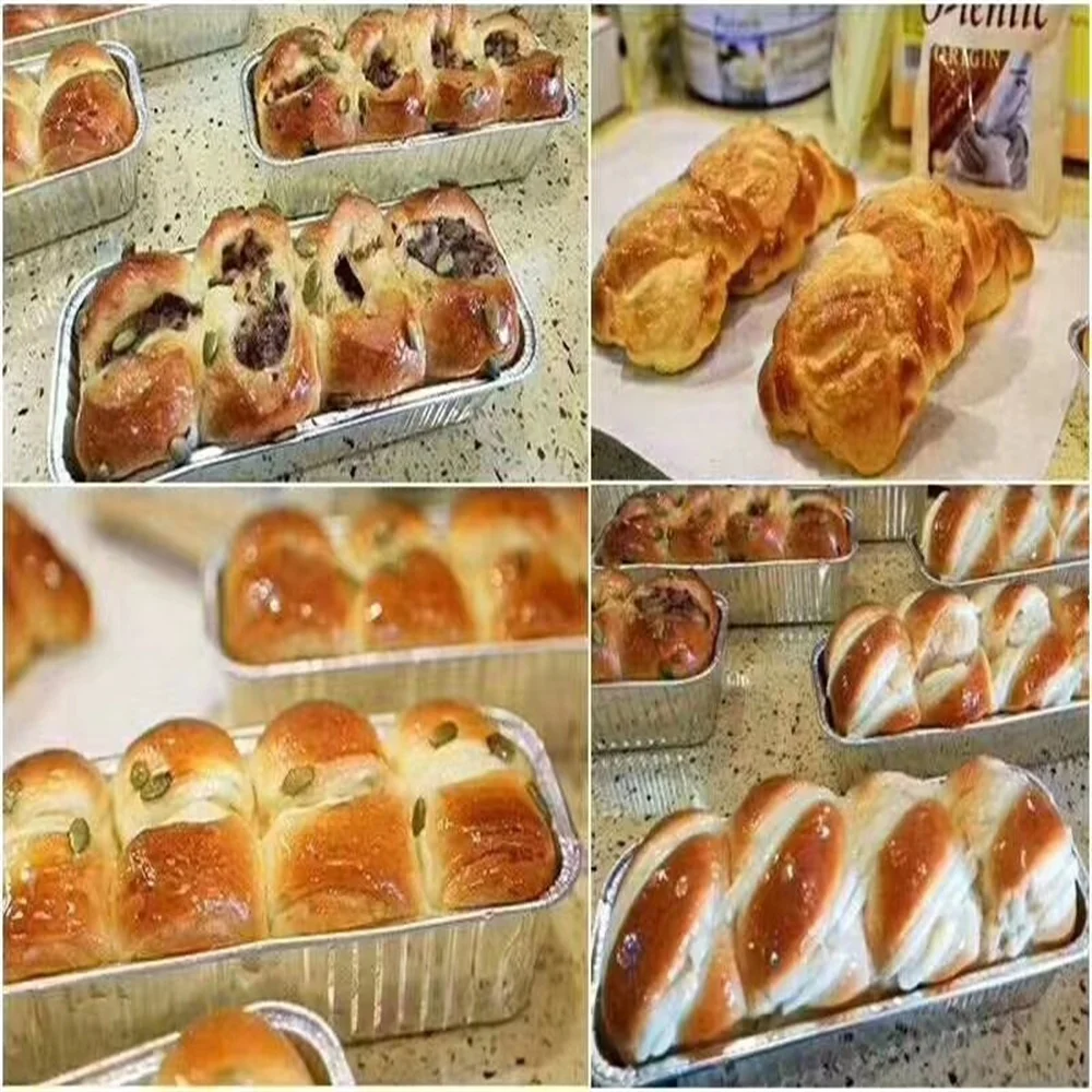 household disposable aluminum 1lb loaf baking container oven safe foil pan with lid