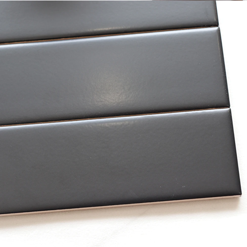 China foshan cheap price Black color 3d design glazed modern design high quality 50 * 200 mm subway tile