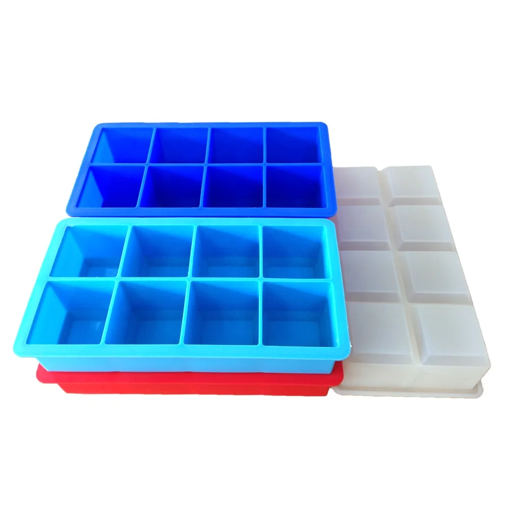 Custom Logo silicone Ice Cube Tray With 8 Cavity Ice Cream Mold