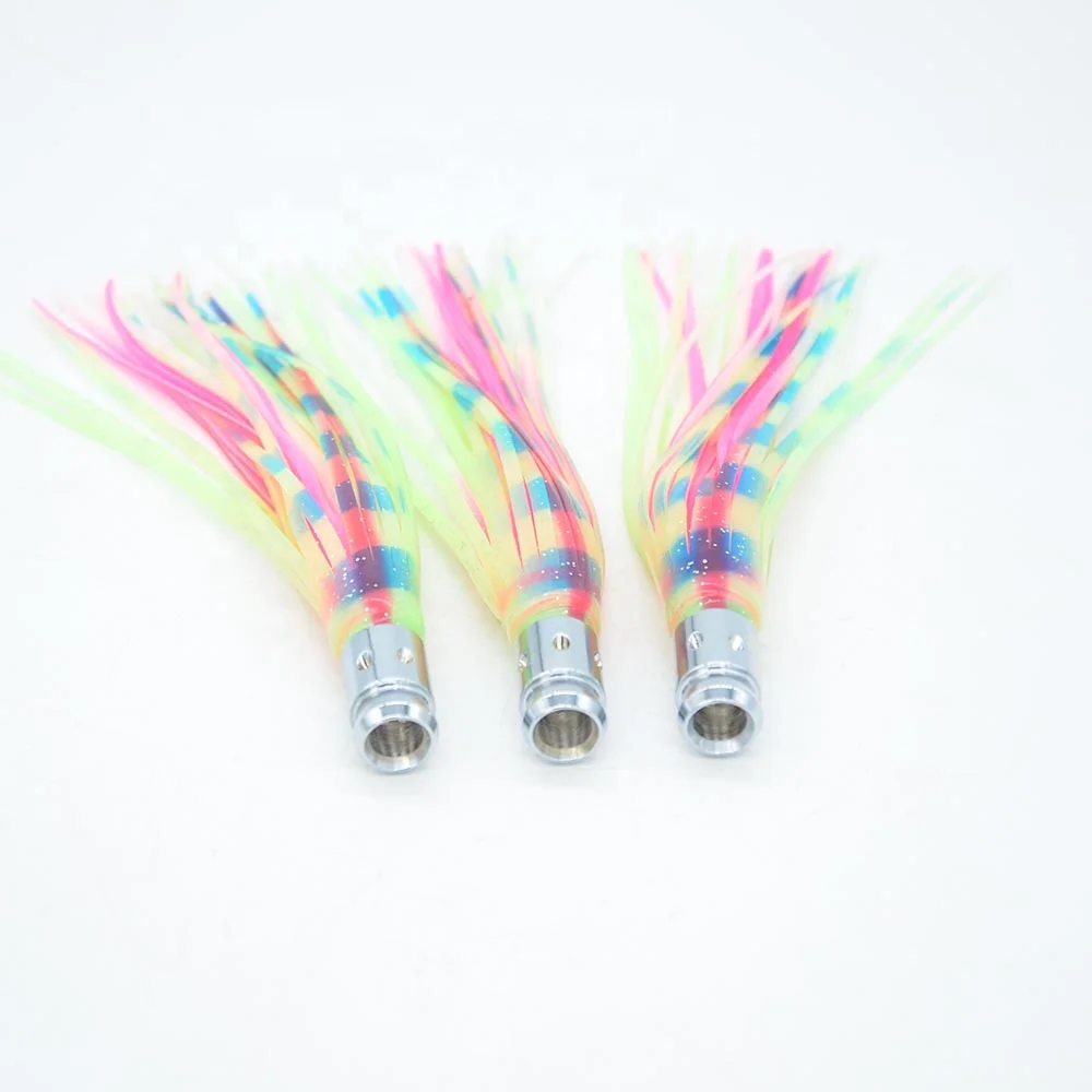 Fishing Lures 37g Boat Acrylic Resin Octopus Bionic Squid Fishing Bait Feather Skirt Fishing Troll Lure