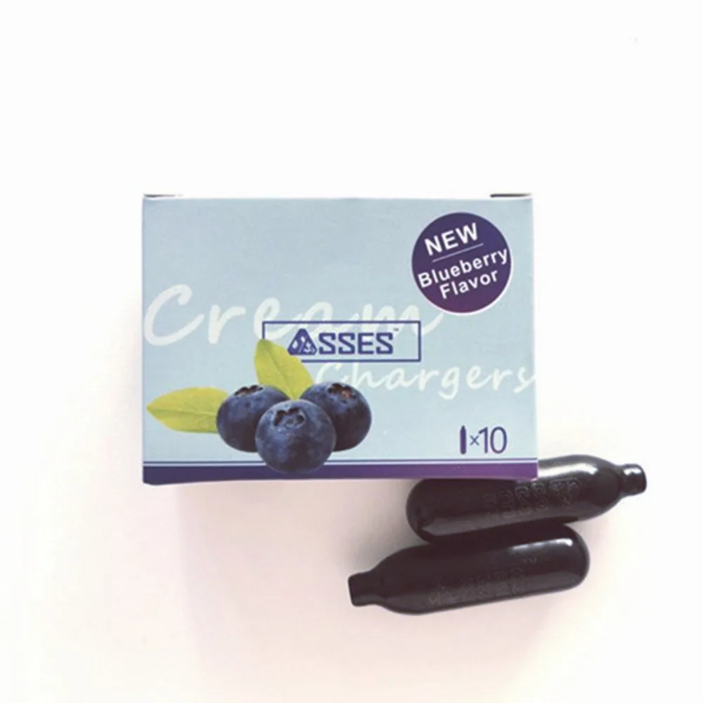 
Certified Quality Nitrous Oxide N2O Gas Whipped Cream Chargers - Blueberry Flavor 
