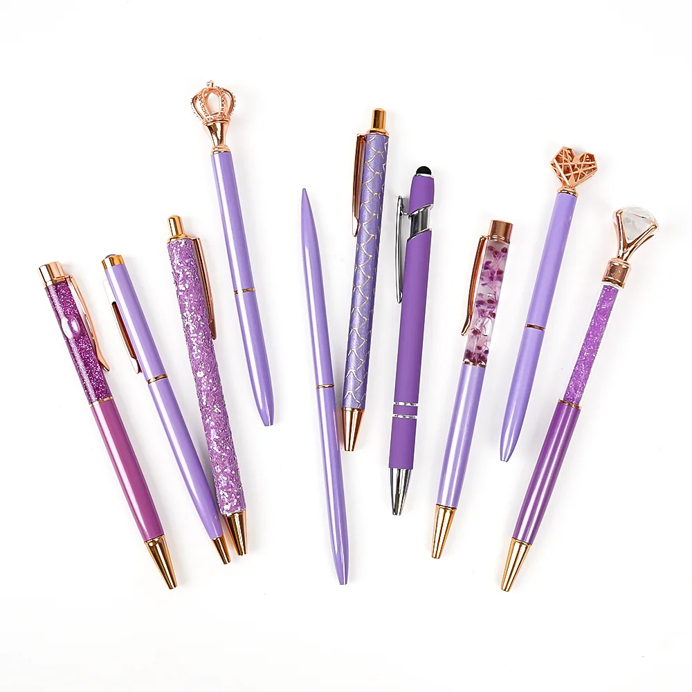 Economical metallic promotional Crystal ball pen Luxury Roller Ball Pens Customized Logo Metal Gift Pen