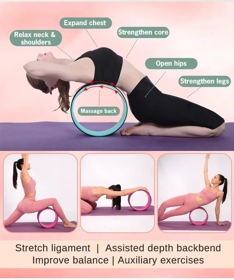 High Quality Yoga Wheel Professional Pilates Yoga Roller Circles Bodybuilding Gym Home Training Back Stretcher Yoga Accessories