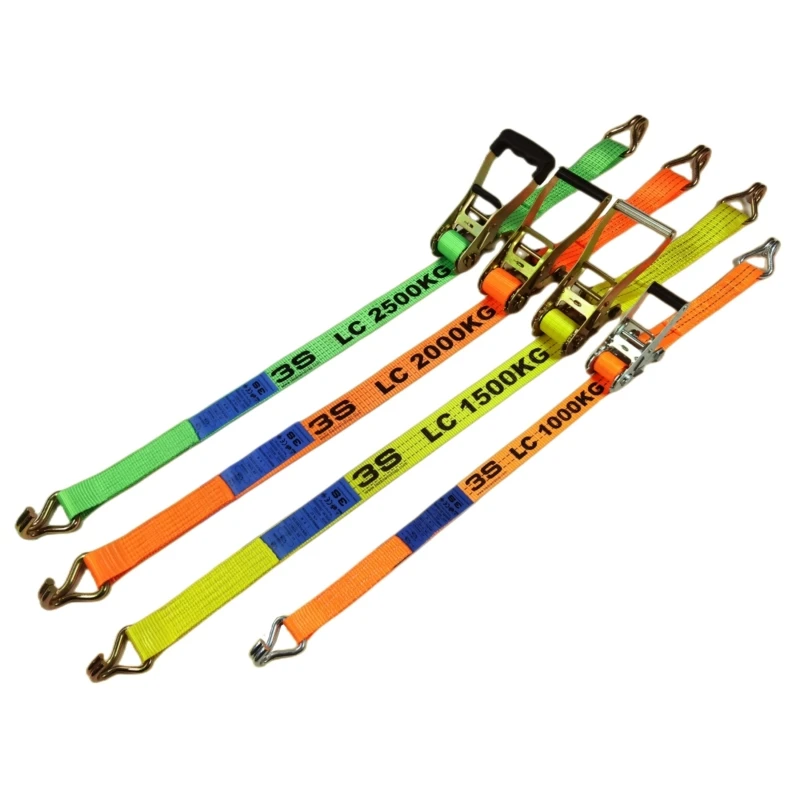 38mm 3000 daN cargo lashing belt ratchet tie down straps with TUV GS CE, ISO9001 certificate