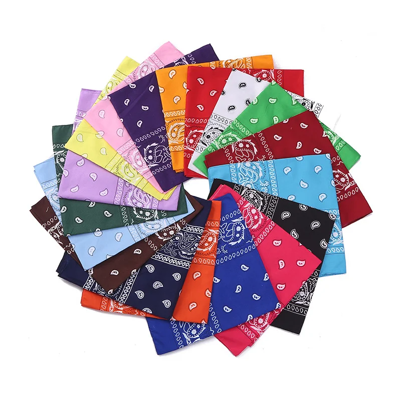 100% Cotton Bandanna Paisley Bandana multifunction Headband, Head Wrap, Scarf, scrunchies Neckerchief Handkerchief bandana