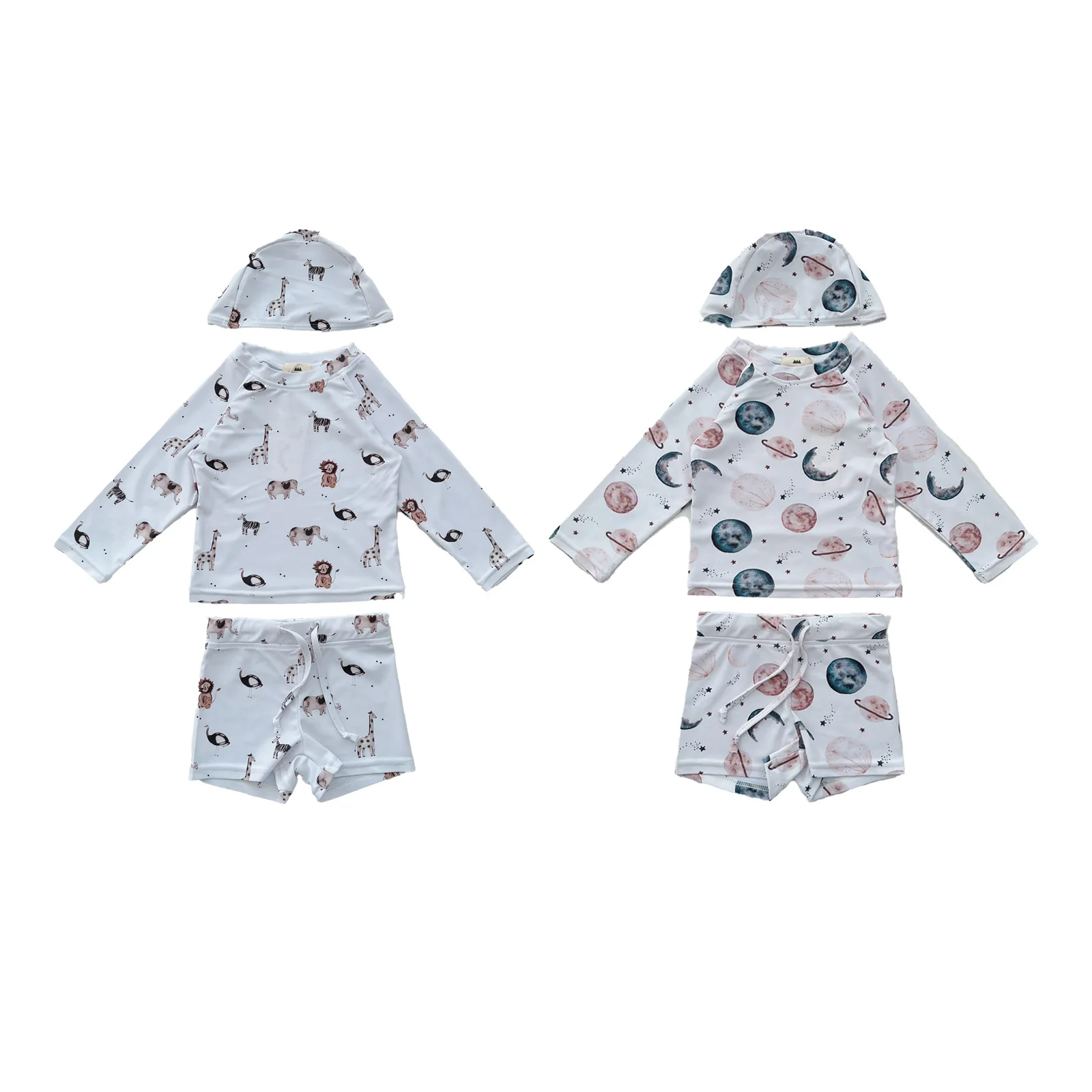 Europe Little Boys And Girls Swimwear Korean Style Little Kids Beach Swimsuits With Sun Protection