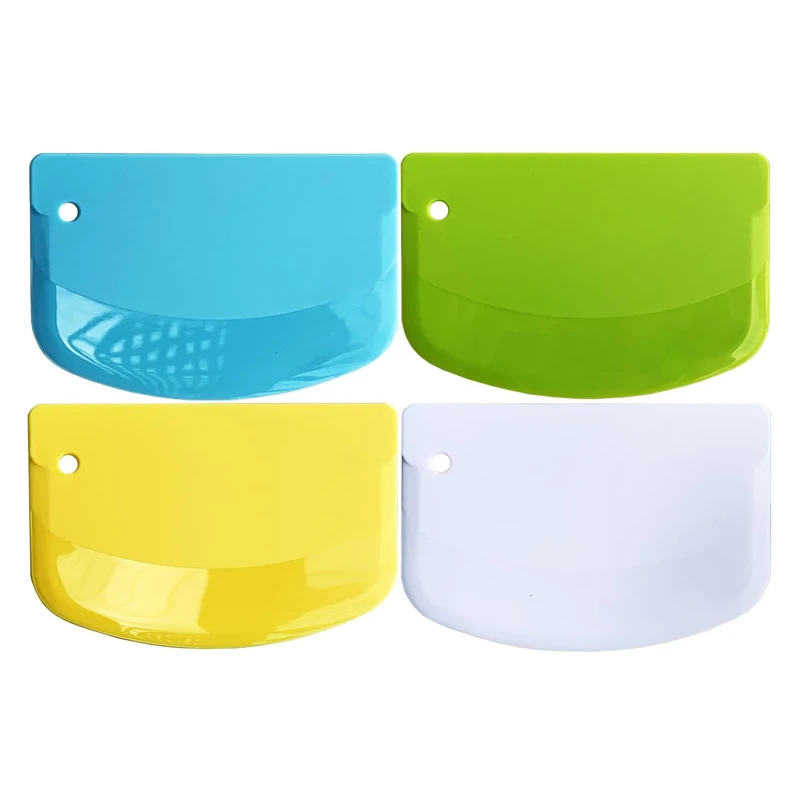Bench PP Scraper Dough Scraper for Baking Plastic Dough Cutter with 5 colors(Green, White, Orange, Blue, Pink )