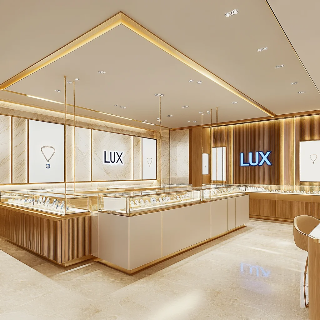 LUX Modern Luxury Jewelry Store Design Display High Quality Jewellery Shop Interior Furniture Layout for Jewelry Store