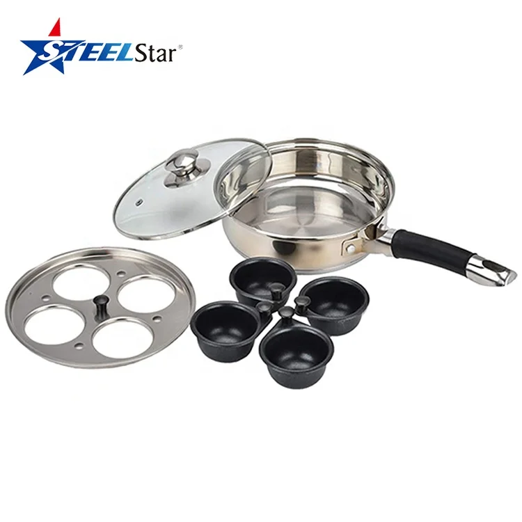 Non-stick 4-6pcs egg cup nonstick stainless steel portable egg poachers cooker pan