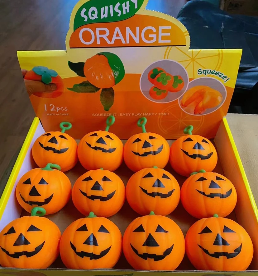 2024 популярные игрушки на Хэллоуин Скелет Череп TPR Тыква Fidget сжимает стресс игрушка для детей