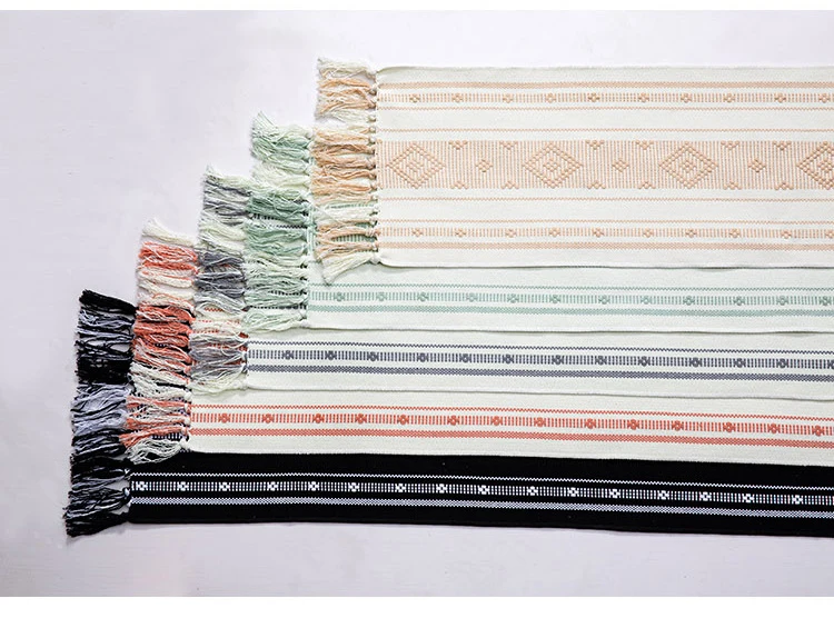 Черно-белые деревенские скатерти Boho из переработанного хлопка винтажная деревенская скатерть для пикника