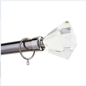 China manufacture of round pole custom extendable curtain rods with metal finials factory price