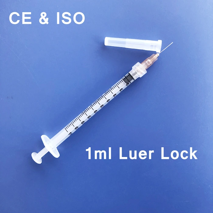 
Chinese manufacturer disposable high quality 1ml sterile syringe with 27g or 30g needle 