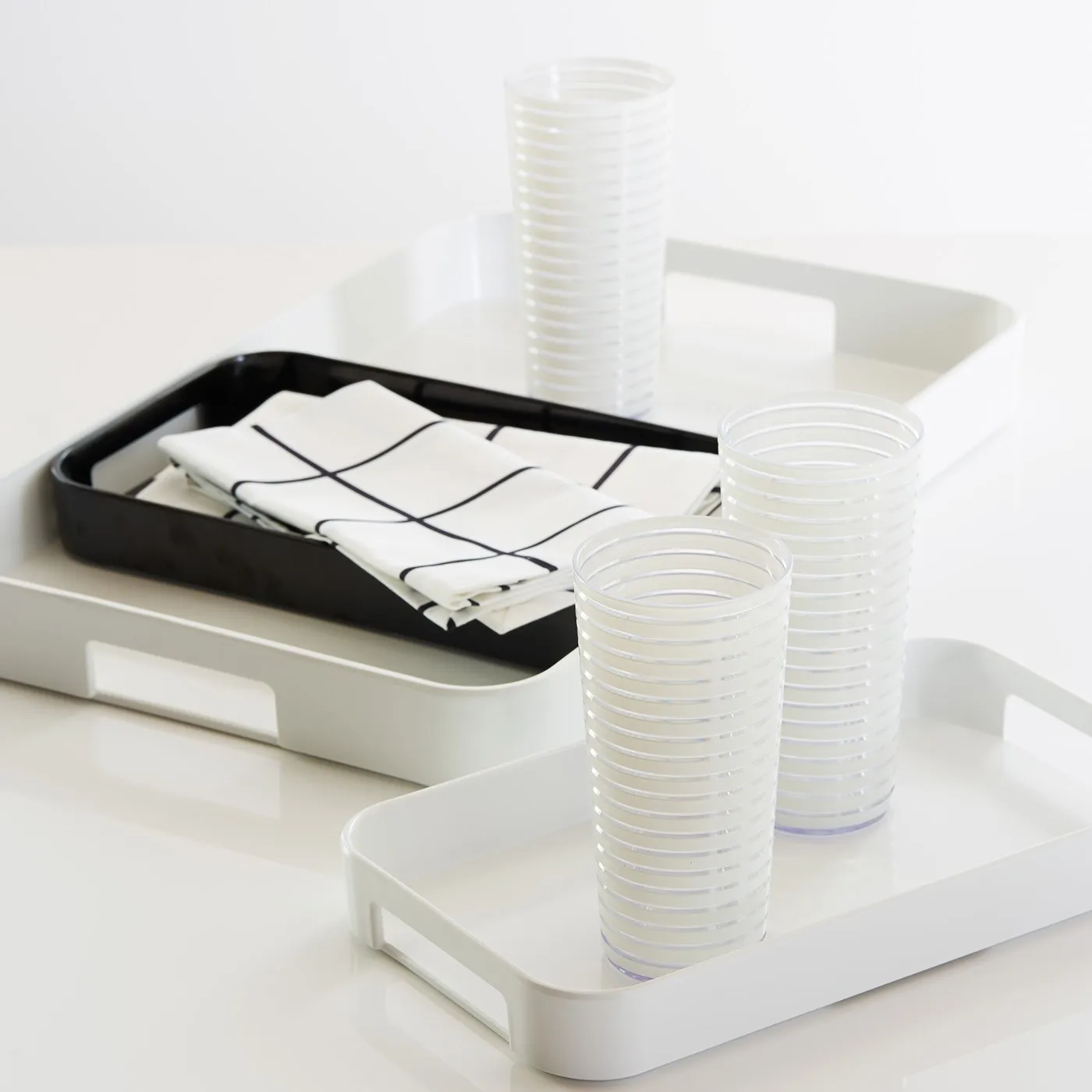 
high quality printing melamine serving tray with handle 