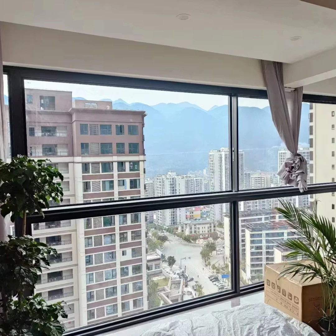 Beigeman Aluminum Windows Sliding seal Waterproof Double Glazing Heat Sound Insulated villa Aluminum Mosquito Net Sliding Window