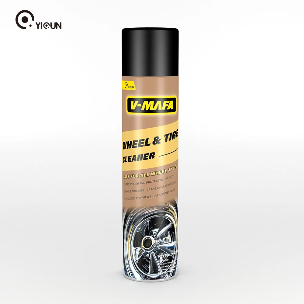 
Hot sale car 600ml tire gloss cleaner foam spray can foam clean tire glazing protectant spray 