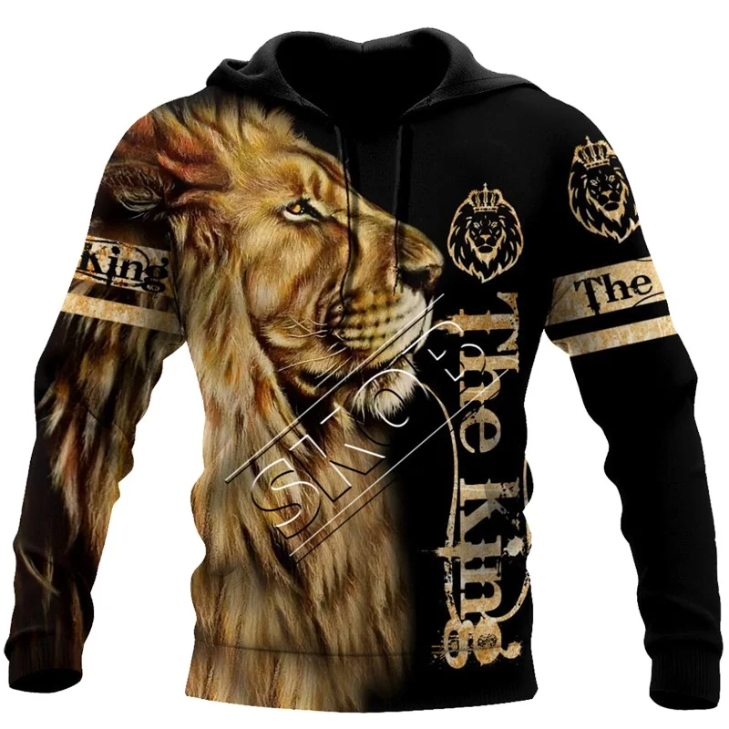 Lion printed  Hoodie Sweatshirt Men/Women Hooded tiger printing long sleeve T shirts Sweatshirt jogging hoodie plus size 5XL