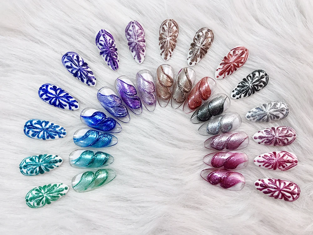 Hanyinails Custom Wholesale 3d UV Gel Polish Soak Off Glitter Embossed Art Sculpture Carving Gel