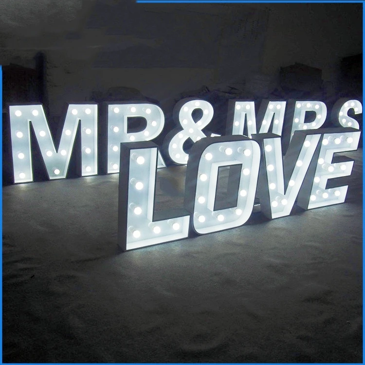 Wholesale Metal 3Ft 4Ft 5Ft Large Giant Big Marquee Letters Led Alphabet Lights Marquee Letters For Decorations