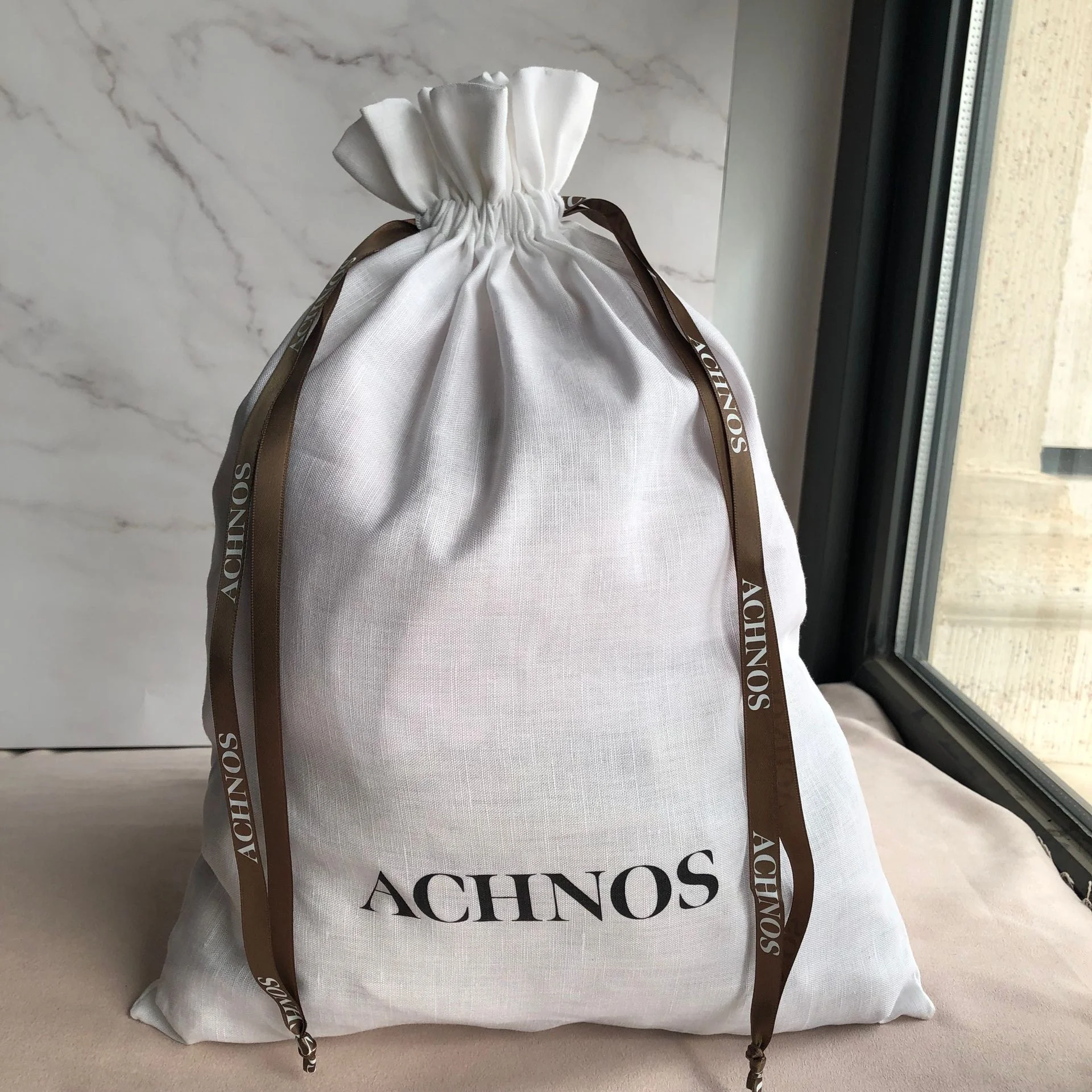 12'x16' (30x40cm) Large Drawstring Linen Pouches Linen Packaging Pouch Bag Customized