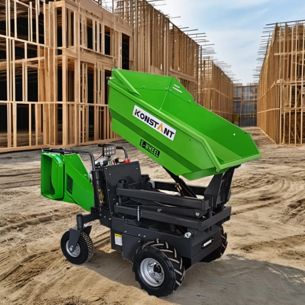 300kg Loading Capacity Self-drive Hydraulic Tipping 4WD With Disc brake Stand platform Hydraulic By HPU Tracked Dumper