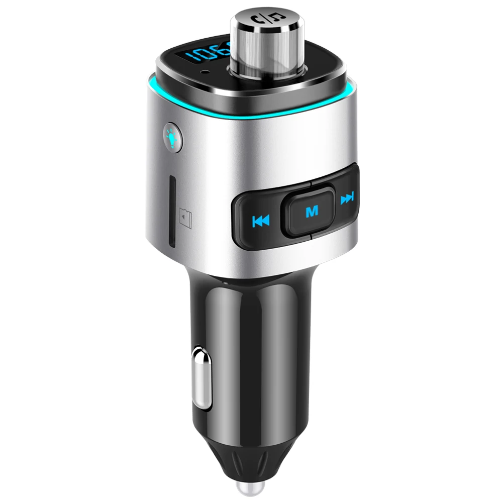 Автомобильное зарядное устройство с двумя USB-портами QC3.0 автомобильный FM-передатчик громкой связи для мобильного телефона дорожный адаптер