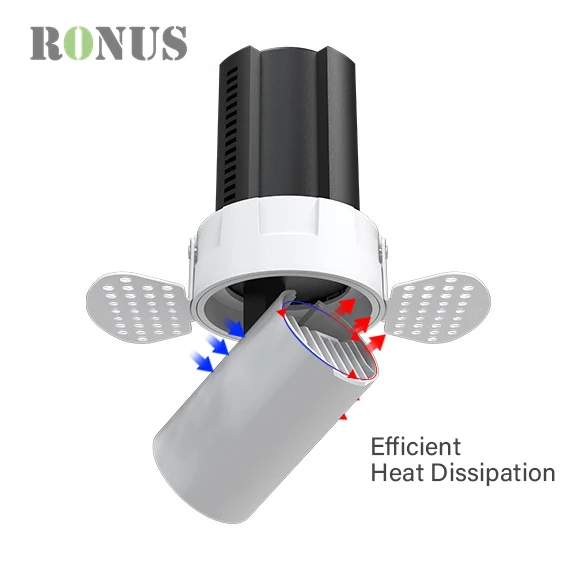 Modern Small Project 7W Adjustable Rotatable Spot COB Down Light 5W Anti Glare Trimless LED Downlight